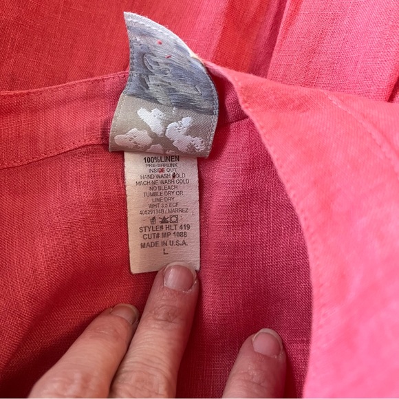 Match Point USA 100% Linen Lagenlook Tunic Blouse - Size Large - Picture 5 of 10